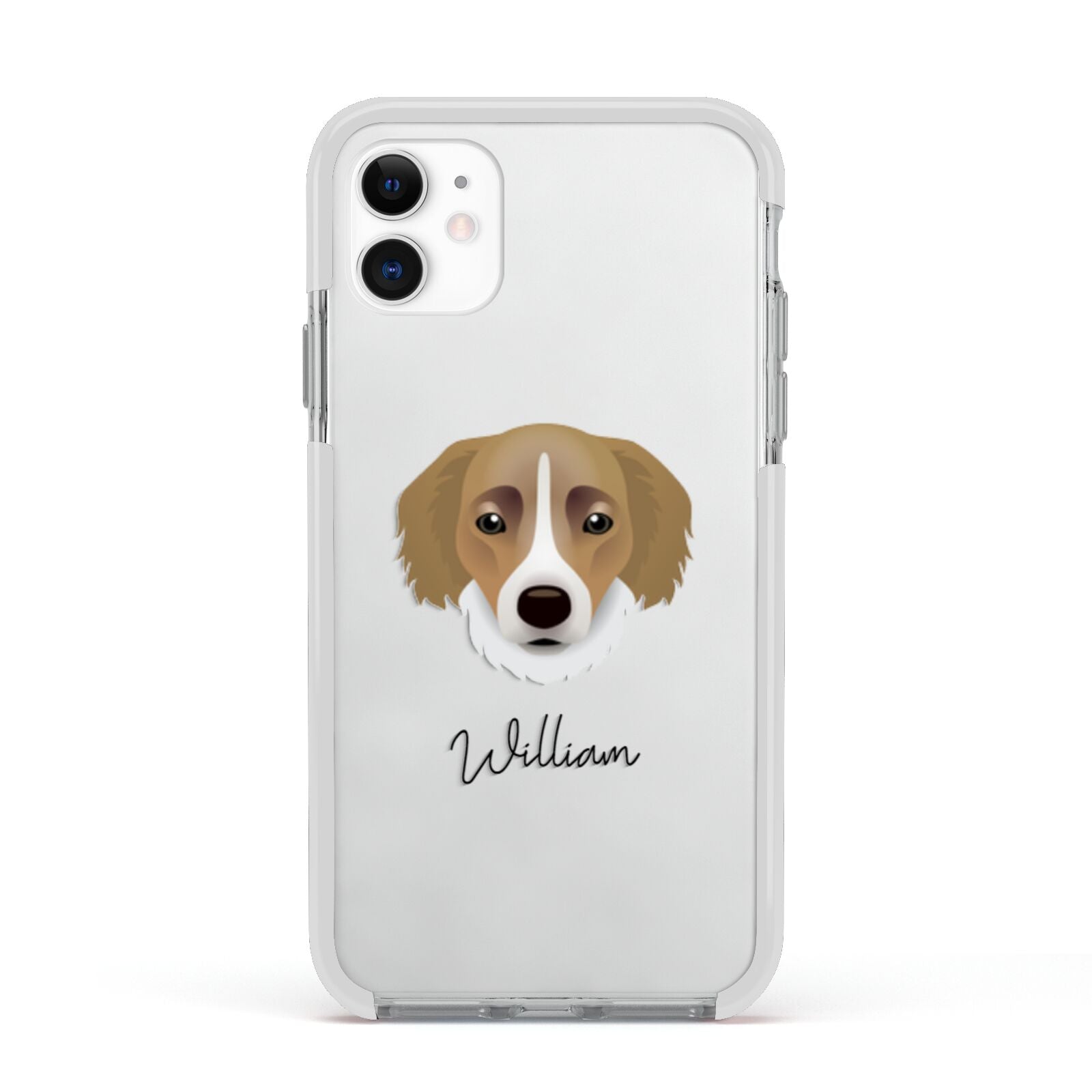 Siberian Cocker Personalised Apple iPhone 11 in White with White Impact Case