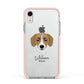 Siberian Cocker Personalised Apple iPhone XR Impact Case Pink Edge on Silver Phone