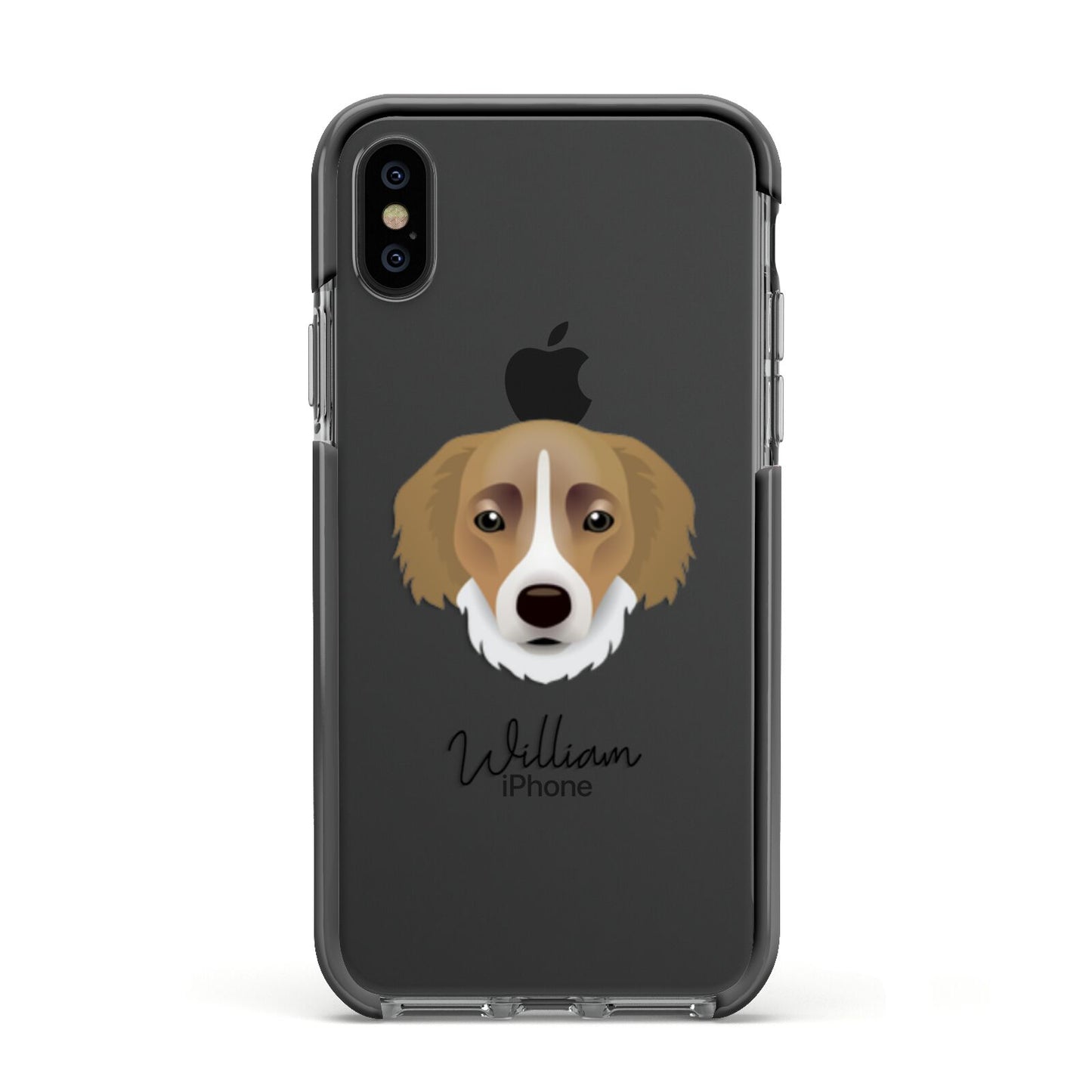 Siberian Cocker Personalised Apple iPhone Xs Impact Case Black Edge on Black Phone