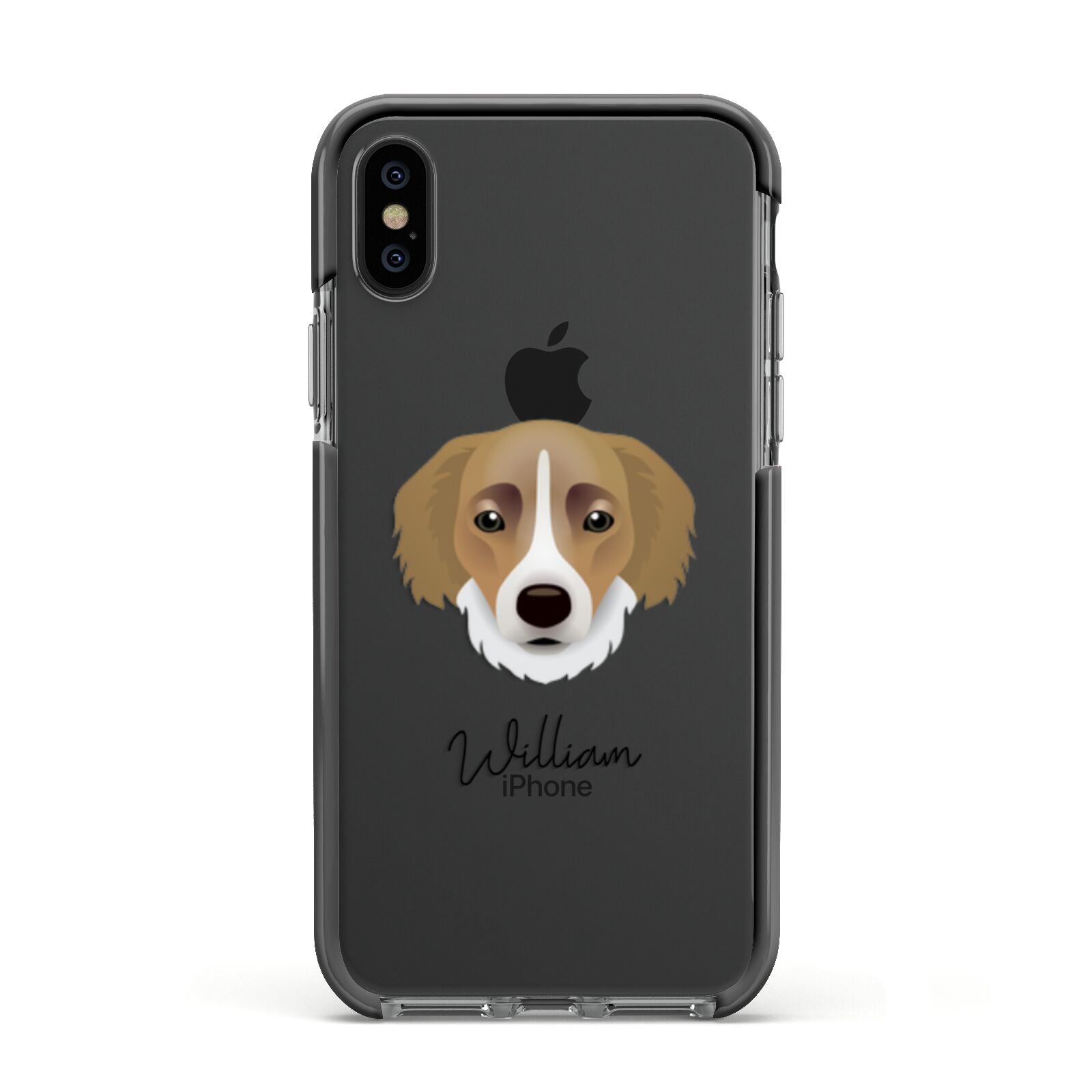Siberian Cocker Personalised Apple iPhone Xs Impact Case Black Edge on Black Phone