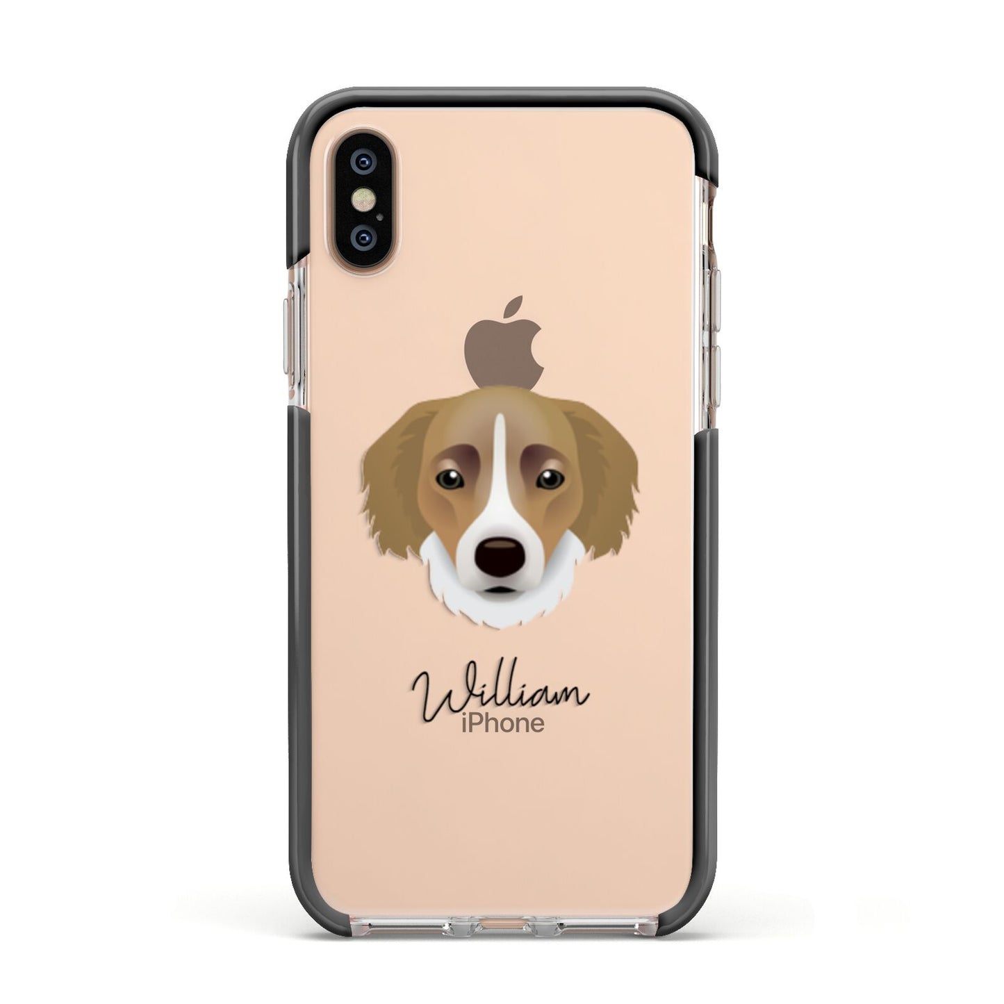 Siberian Cocker Personalised Apple iPhone Xs Impact Case Black Edge on Gold Phone