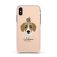 Siberian Cocker Personalised Apple iPhone Xs Impact Case Pink Edge on Gold Phone