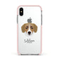 Siberian Cocker Personalised Apple iPhone Xs Impact Case Pink Edge on Silver Phone