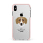 Siberian Cocker Personalised Apple iPhone Xs Max Impact Case Pink Edge on Silver Phone