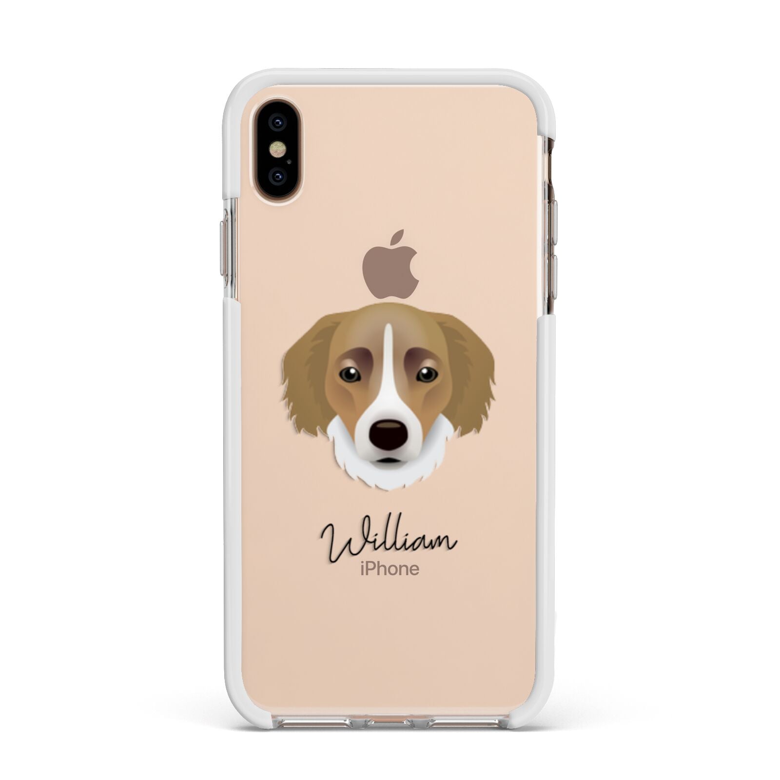 Siberian Cocker Personalised Apple iPhone Xs Max Impact Case White Edge on Gold Phone