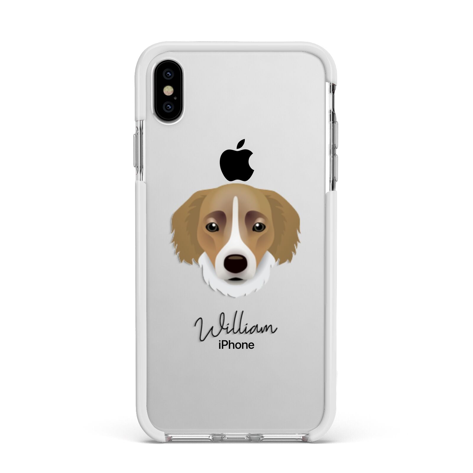 Siberian Cocker Personalised Apple iPhone Xs Max Impact Case White Edge on Silver Phone