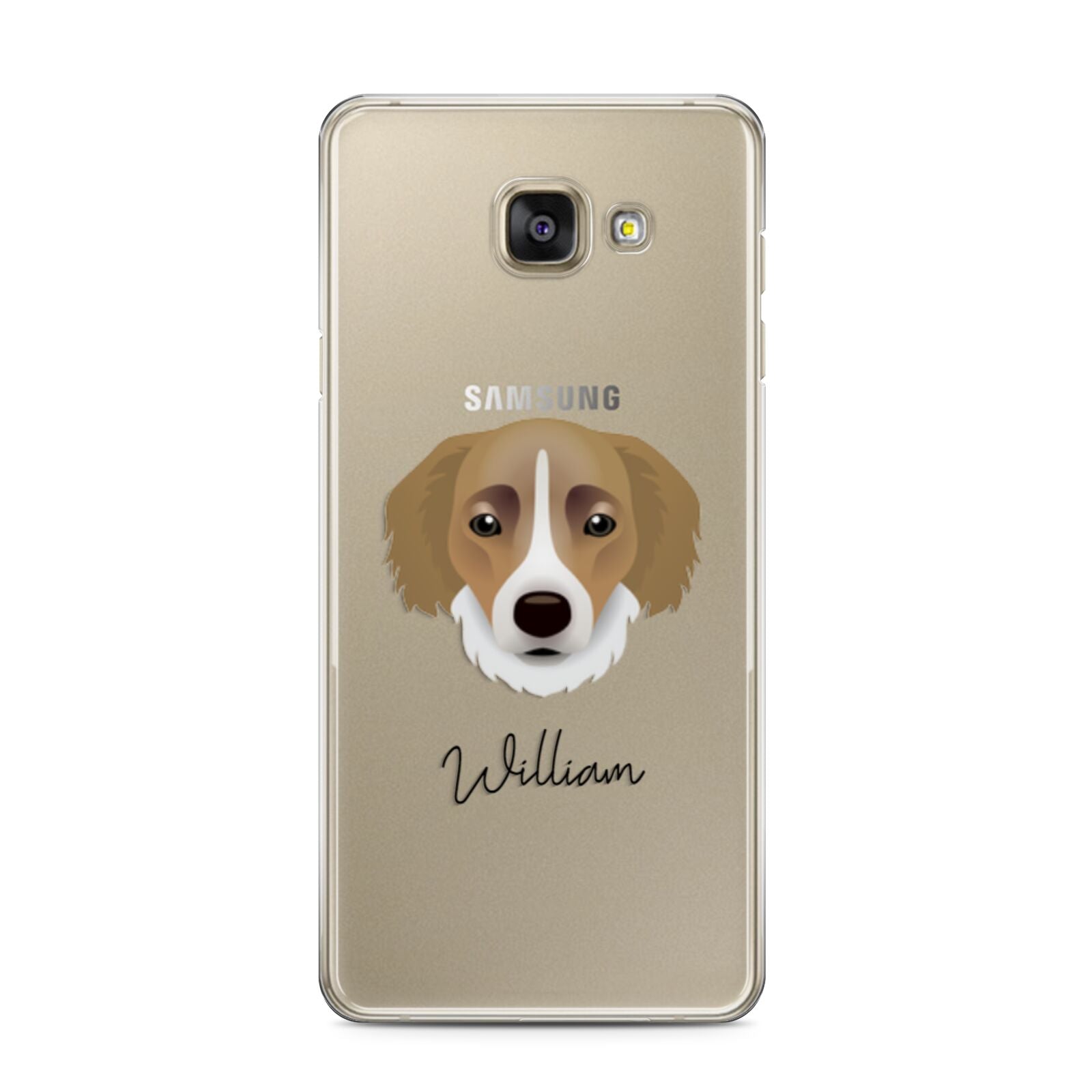 Siberian Cocker Personalised Samsung Galaxy A3 2016 Case on gold phone