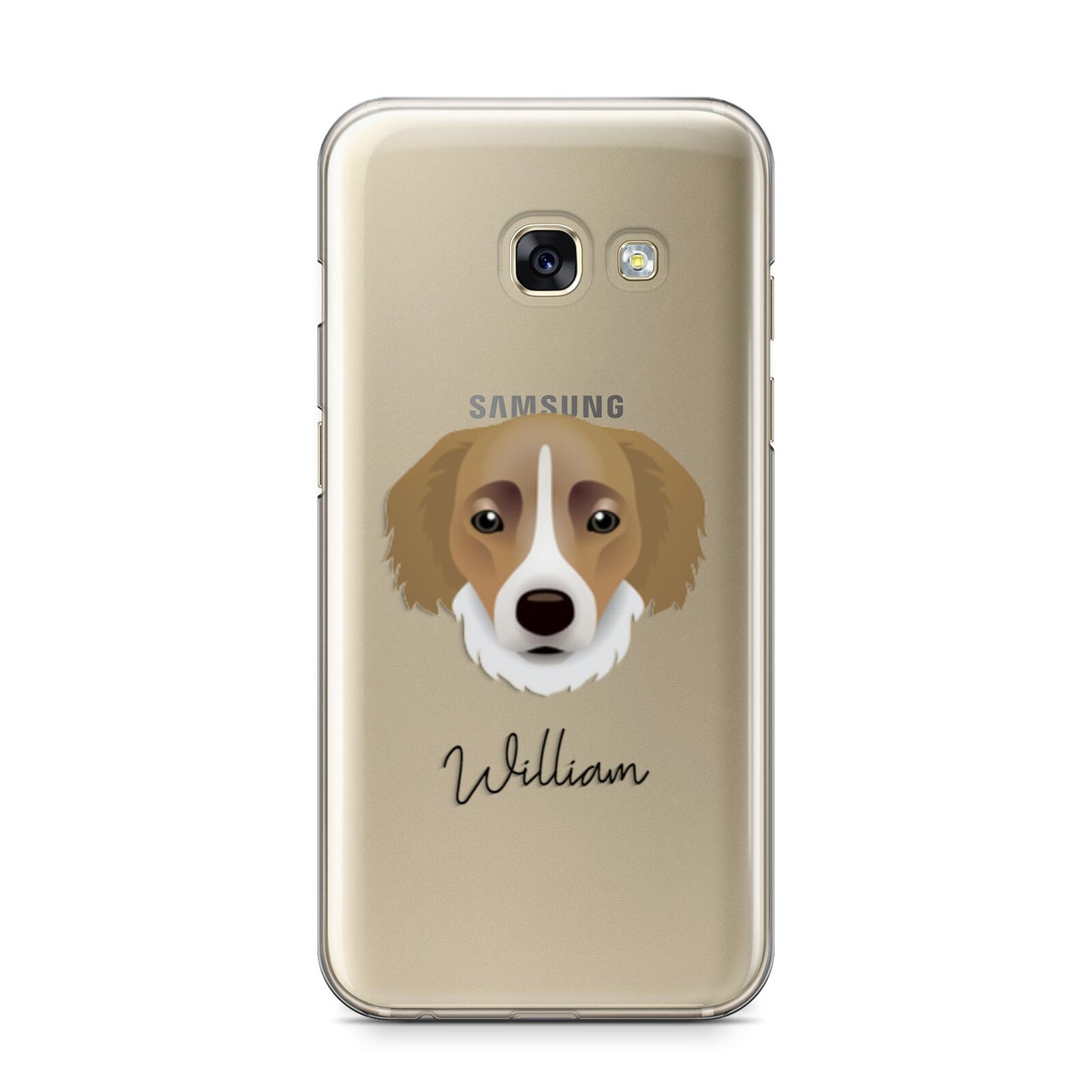 Siberian Cocker Personalised Samsung Galaxy A3 2017 Case on gold phone