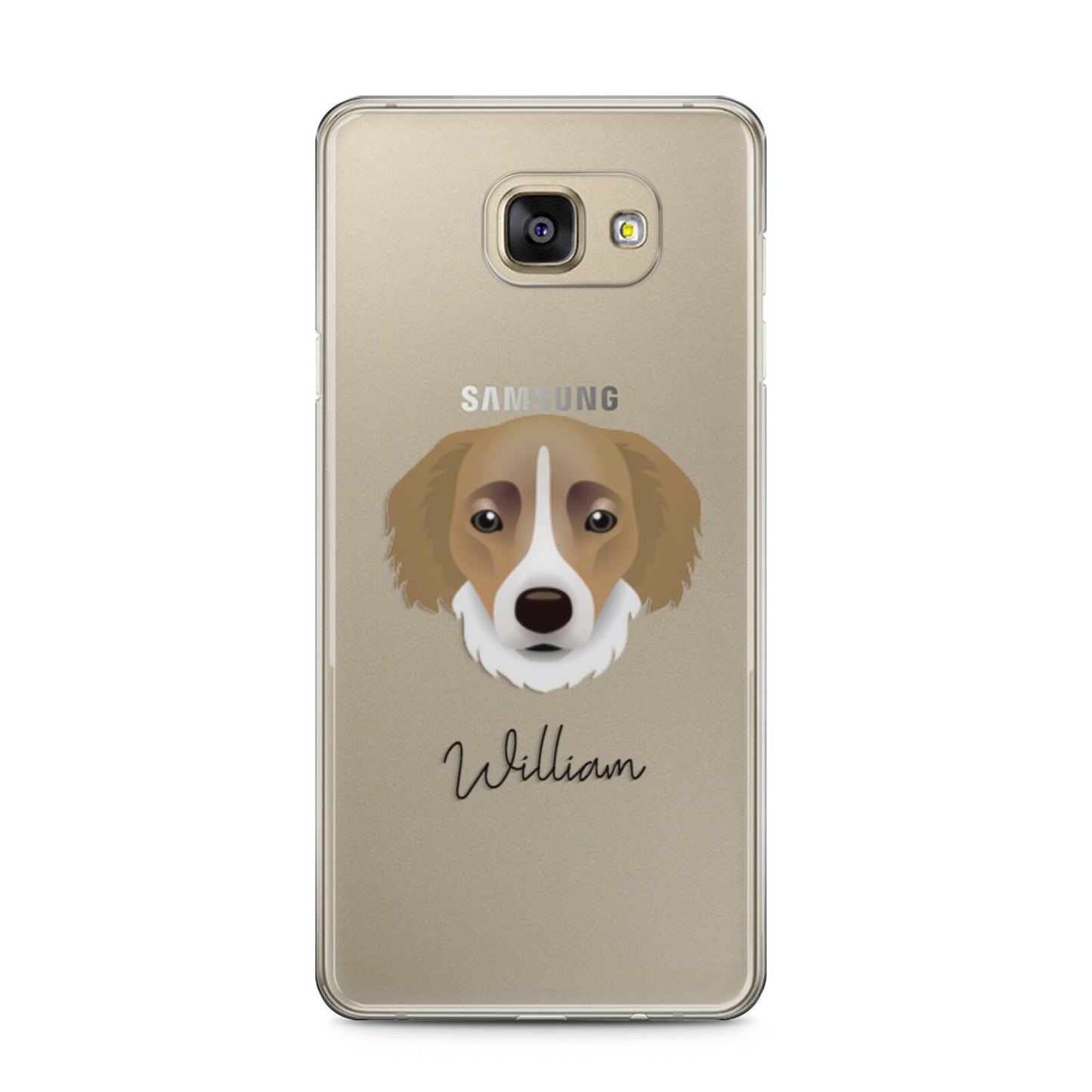 Siberian Cocker Personalised Samsung Galaxy A5 2016 Case on gold phone