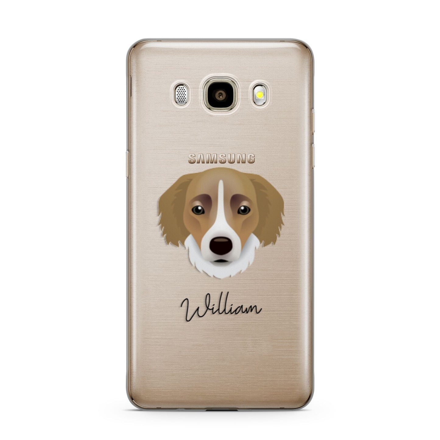 Siberian Cocker Personalised Samsung Galaxy J7 2016 Case on gold phone