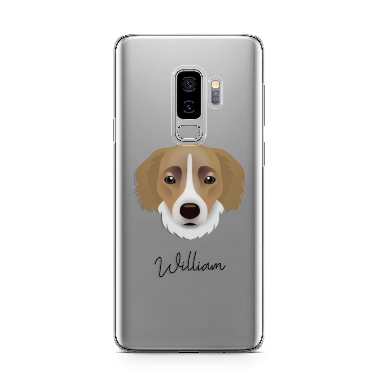 Siberian Cocker Personalised Samsung Galaxy S9 Plus Case on Silver phone