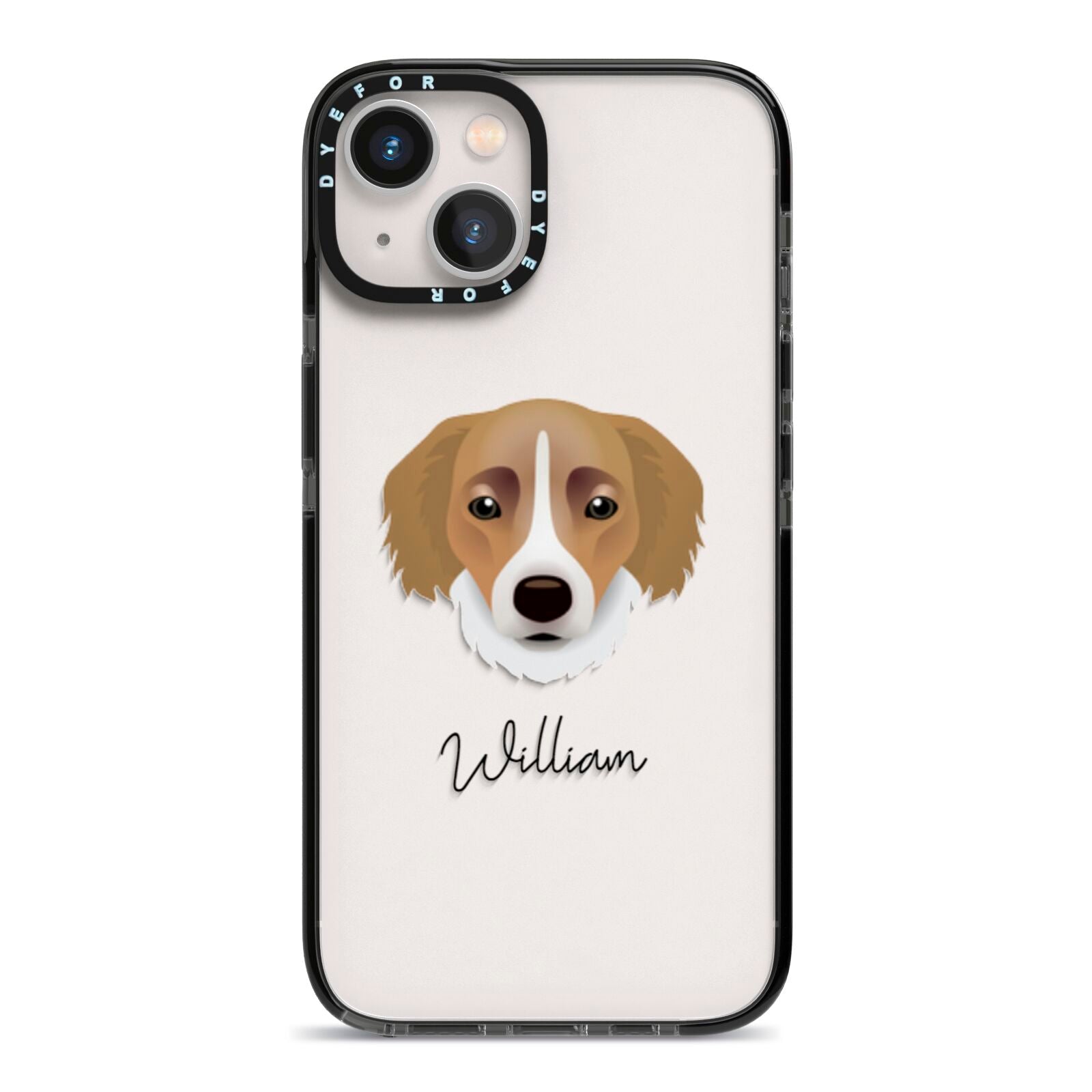 Siberian Cocker Personalised iPhone 13 Black Impact Case on Silver phone
