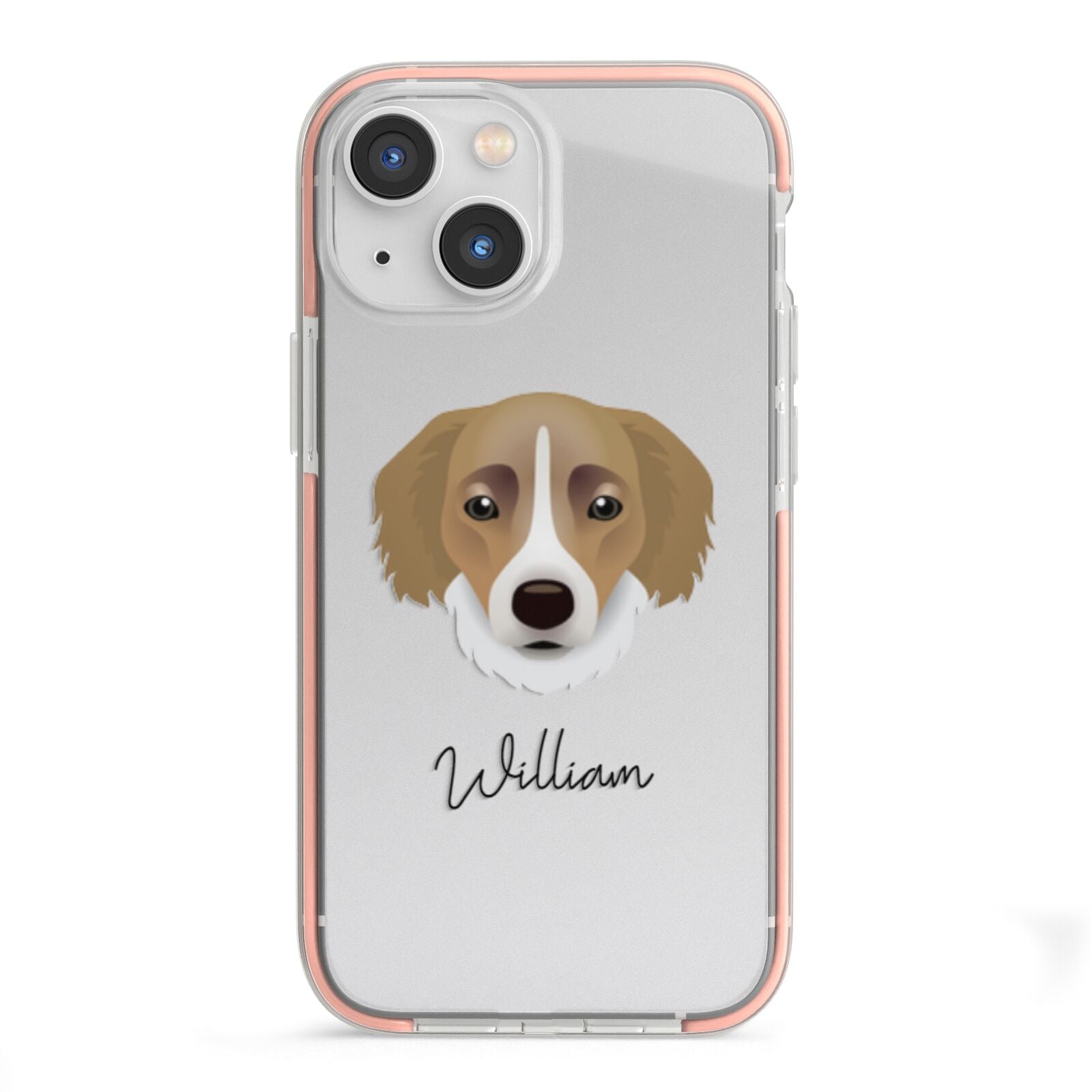 Siberian Cocker Personalised iPhone 13 Mini TPU Impact Case with Pink Edges