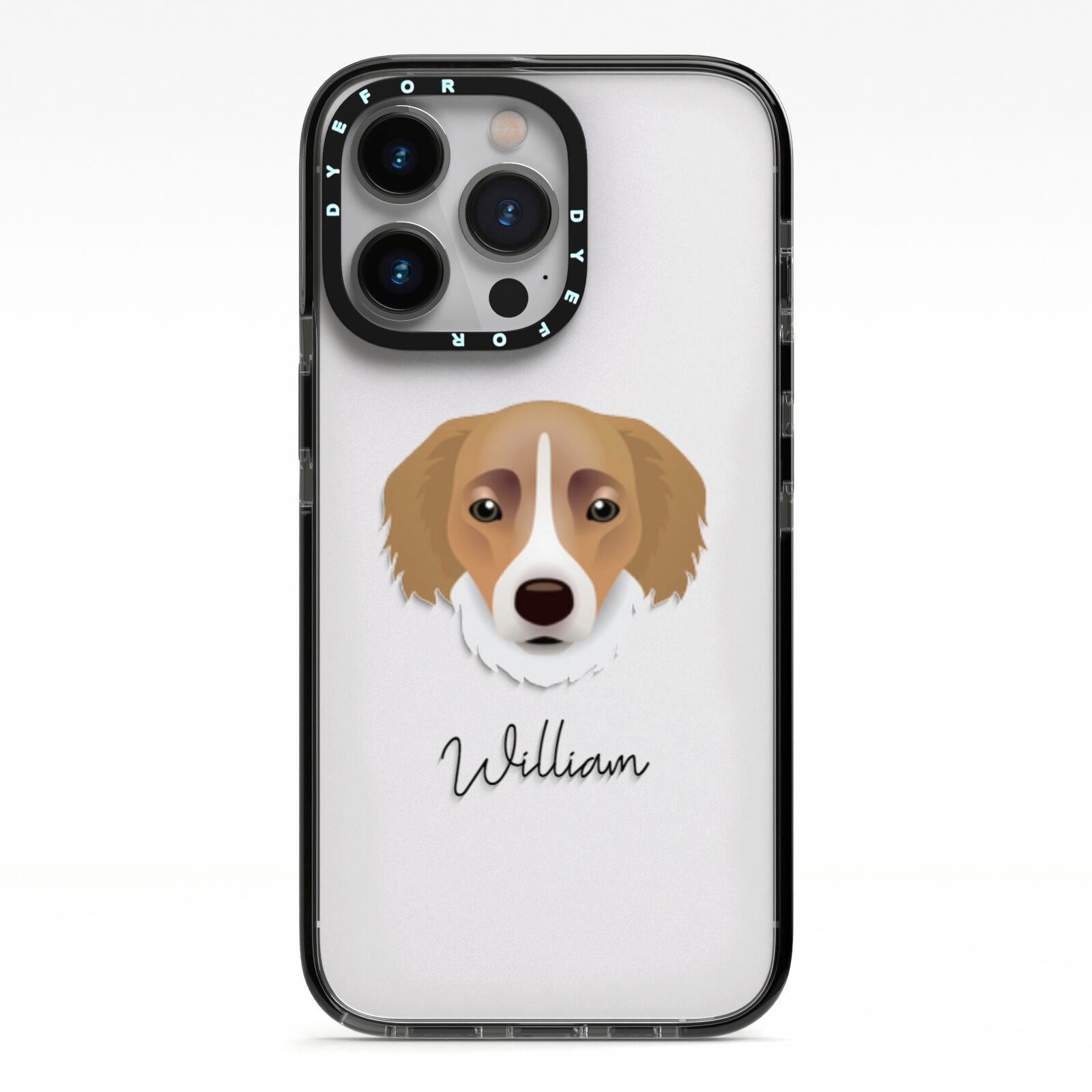 Siberian Cocker Personalised iPhone 13 Pro Black Impact Case on Silver phone