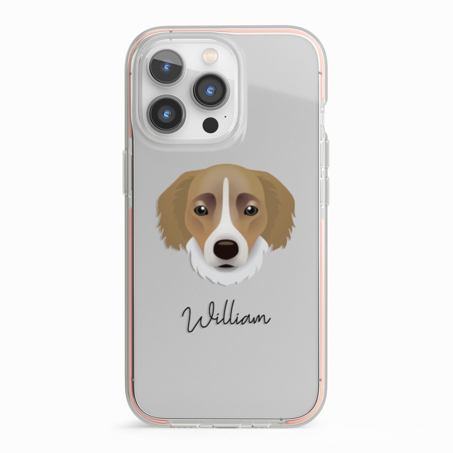Siberian Cocker Personalised iPhone 13 Pro TPU Impact Case with Pink Edges