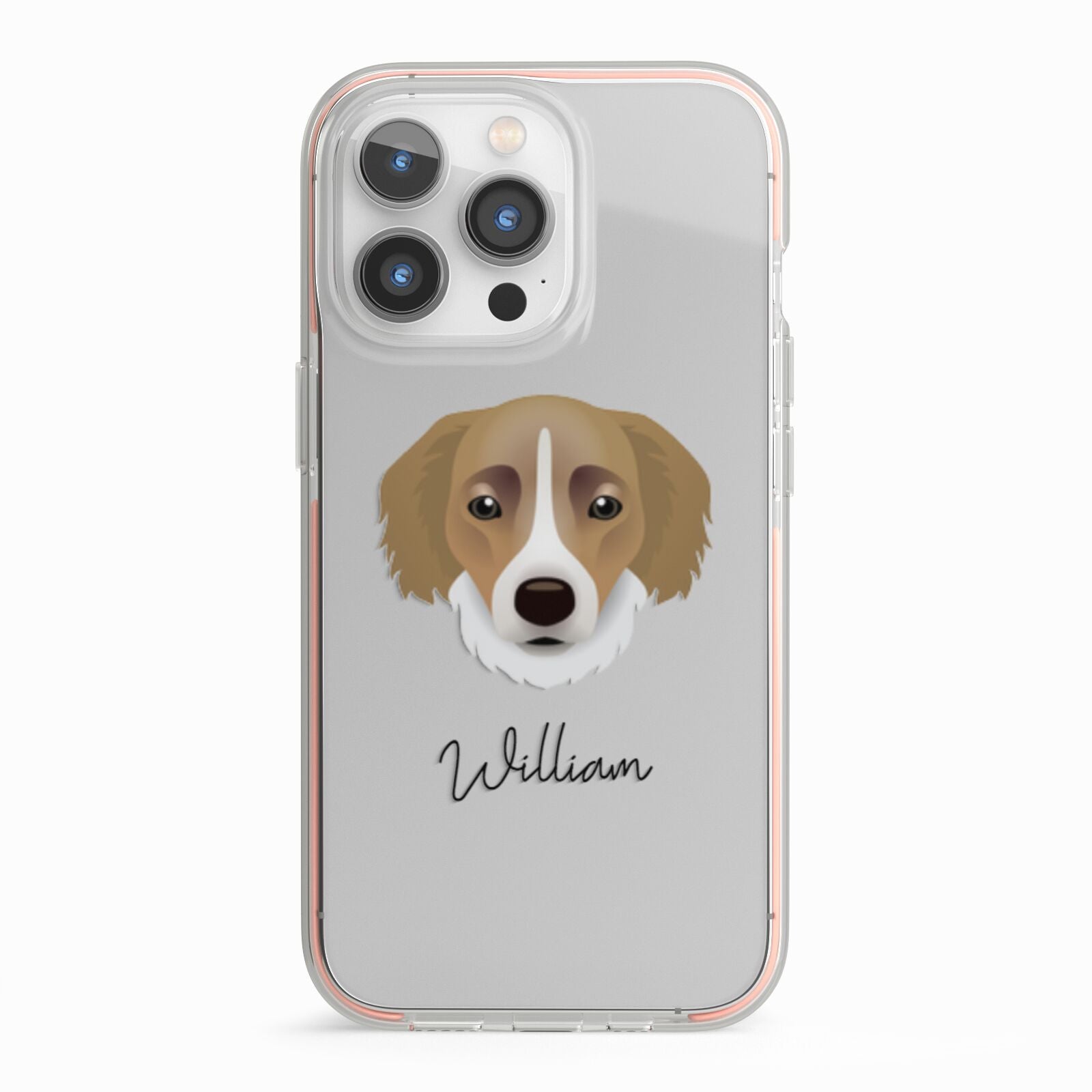 Siberian Cocker Personalised iPhone 13 Pro TPU Impact Case with Pink Edges