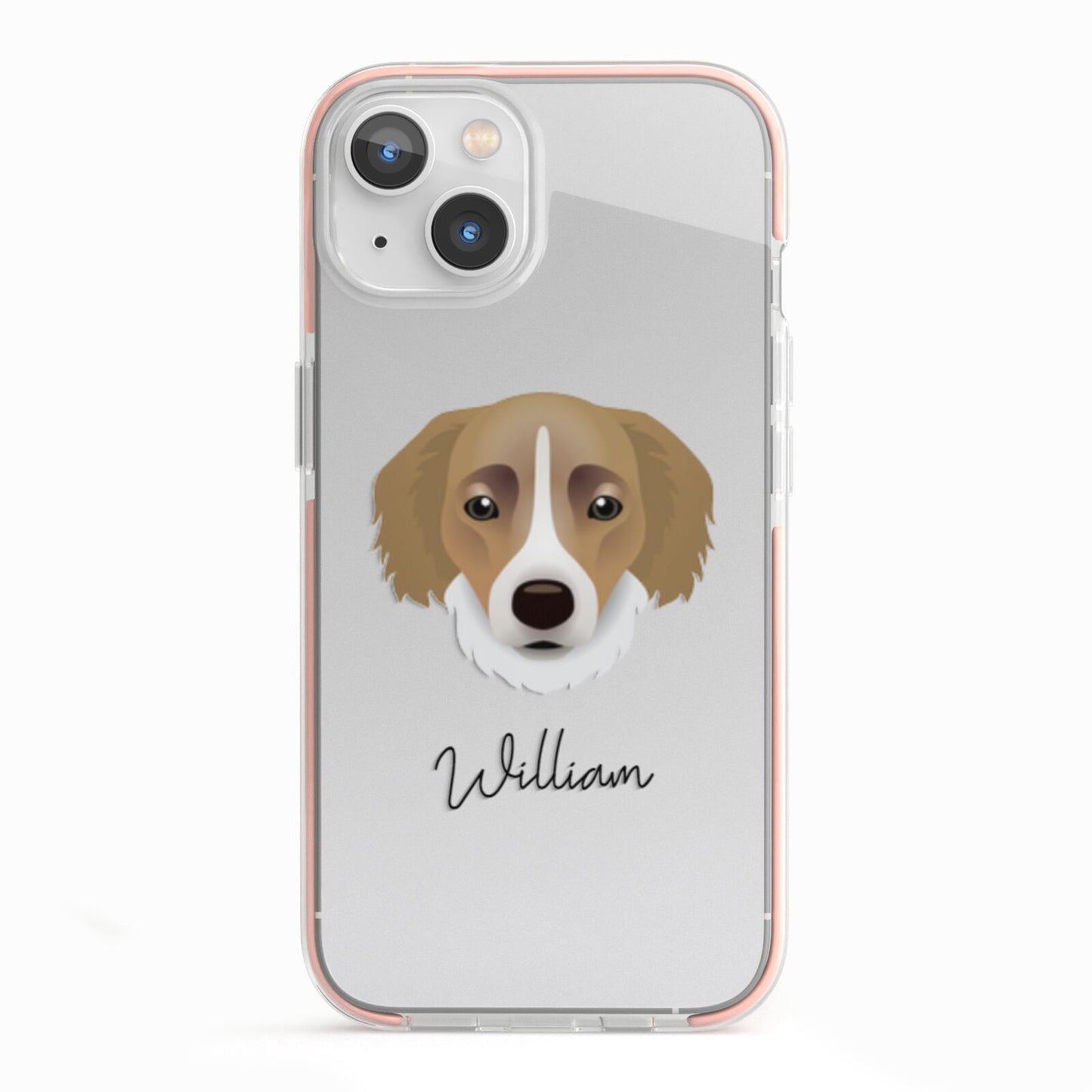 Siberian Cocker Personalised iPhone 13 TPU Impact Case with Pink Edges