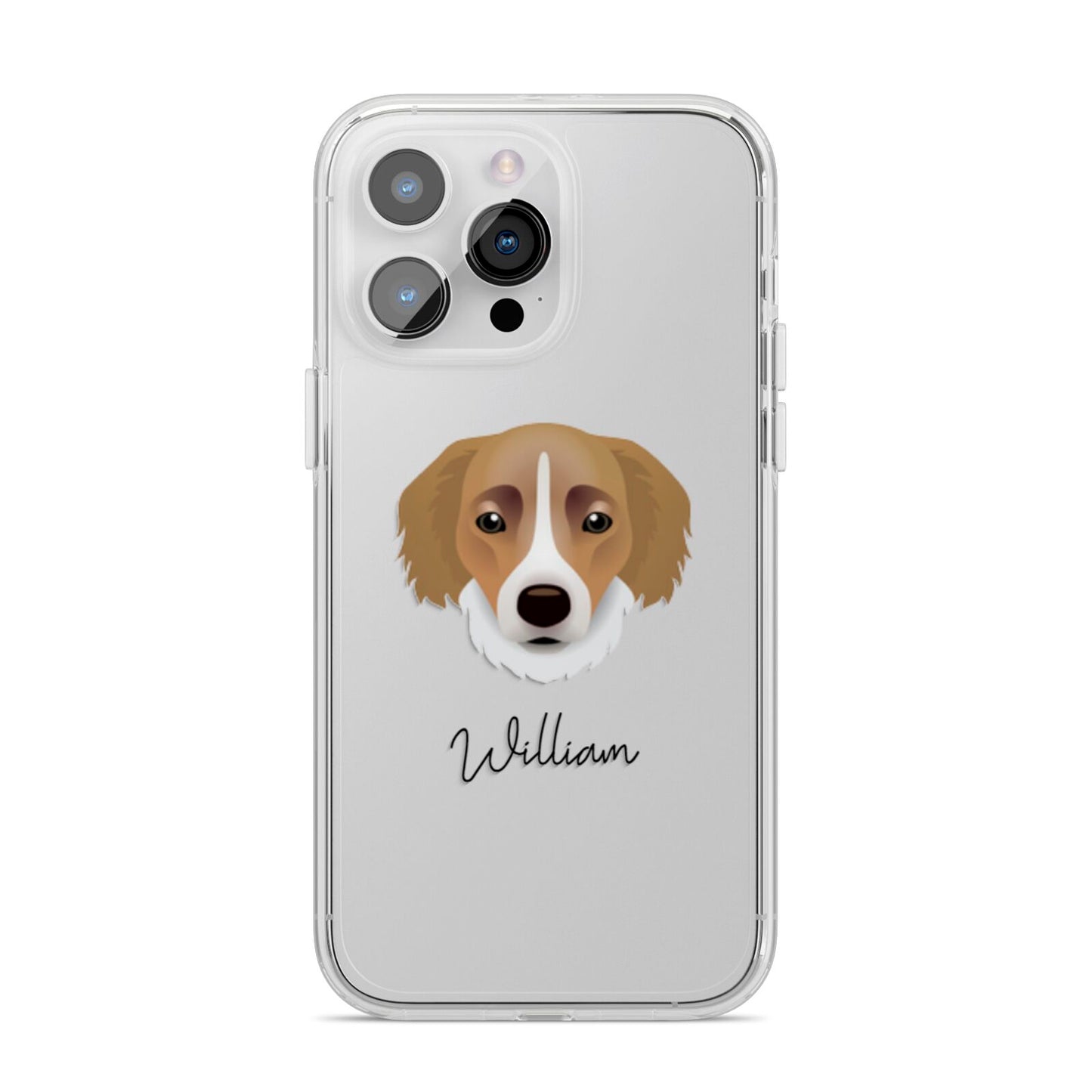 Siberian Cocker Personalised iPhone 14 Pro Max Clear Tough Case Silver