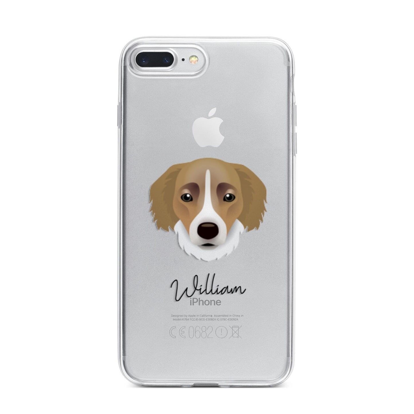 Siberian Cocker Personalised iPhone 7 Plus Bumper Case on Silver iPhone