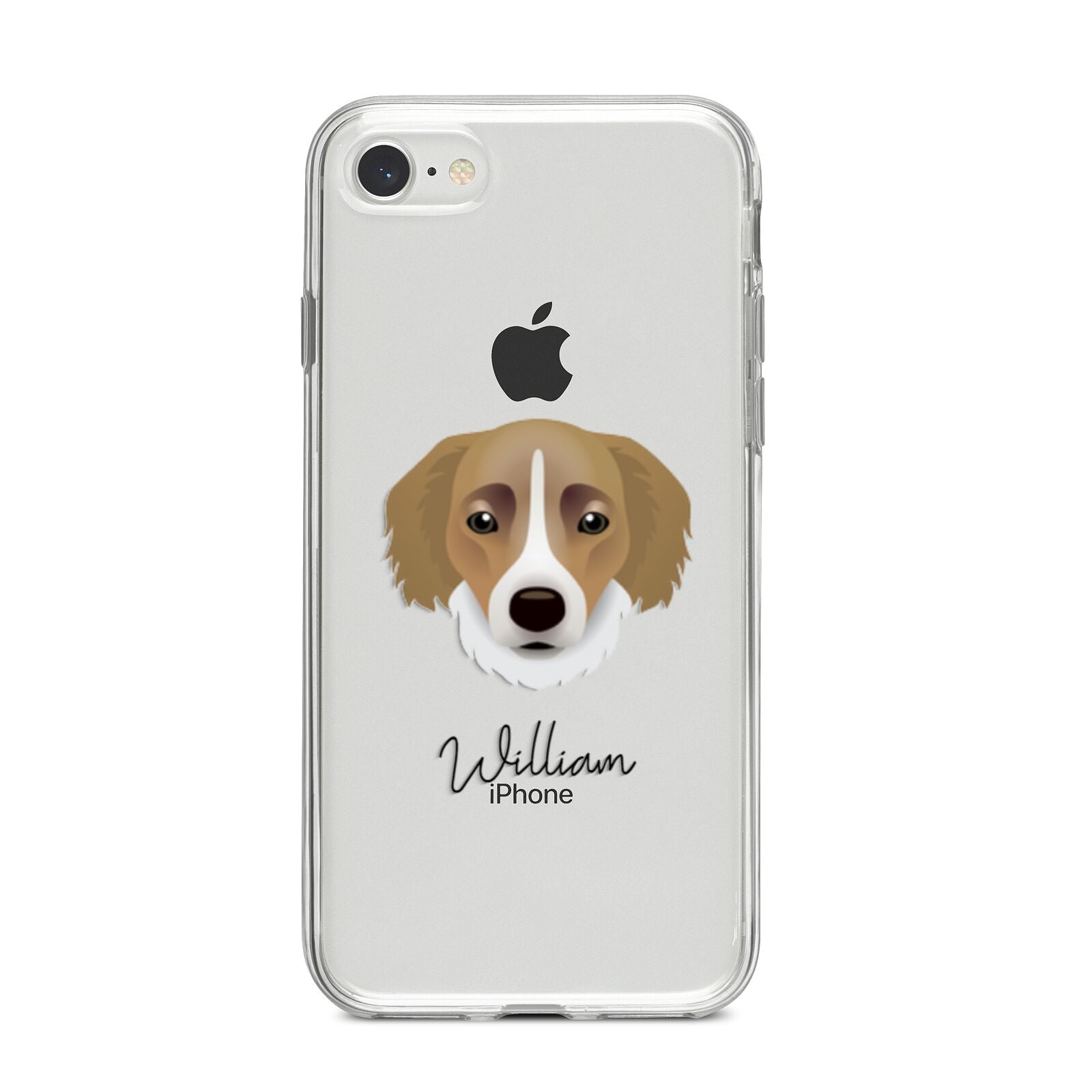 Siberian Cocker Personalised iPhone 8 Bumper Case on Silver iPhone