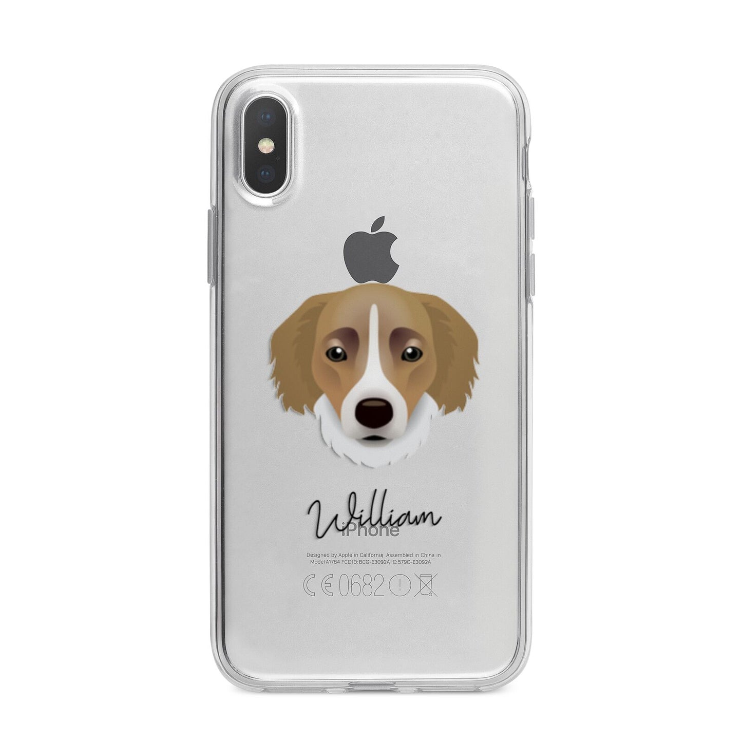 Siberian Cocker Personalised iPhone X Bumper Case on Silver iPhone Alternative Image 1