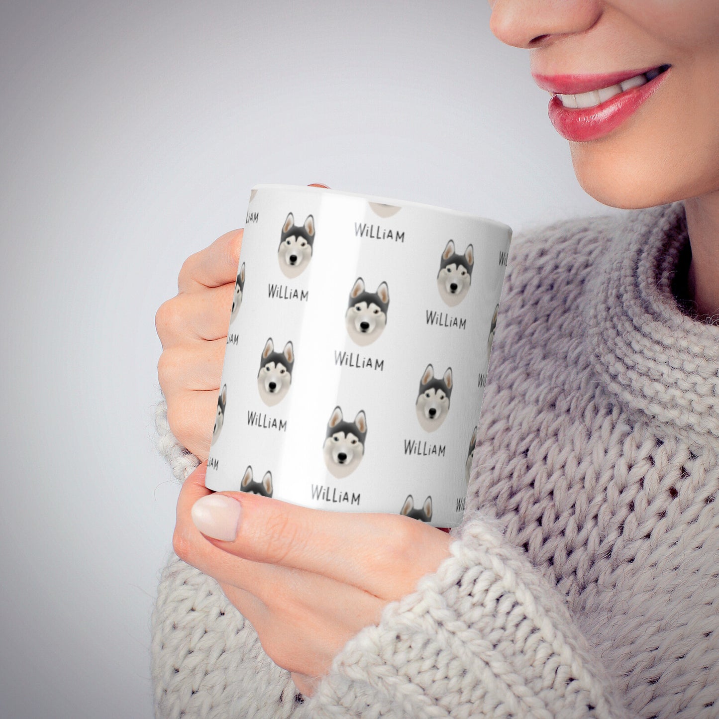 Siberian Husky Icon with Name 10oz Mug Alternative Image 6