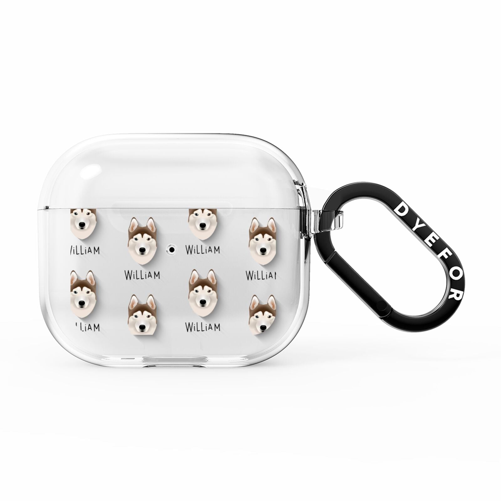 Siberian Husky Icon with Name AirPods Clear Case 3rd Gen