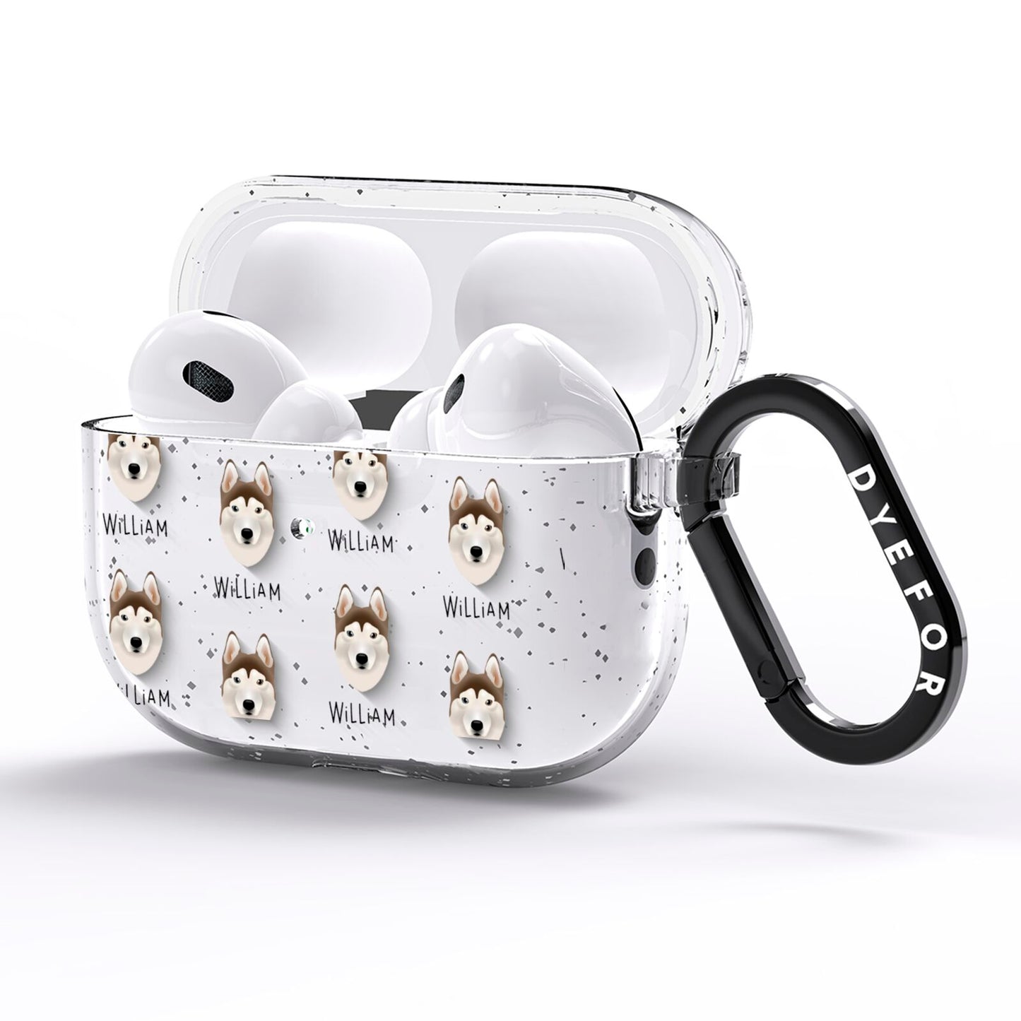 Siberian Husky Icon with Name AirPods Pro Glitter Case Side Image