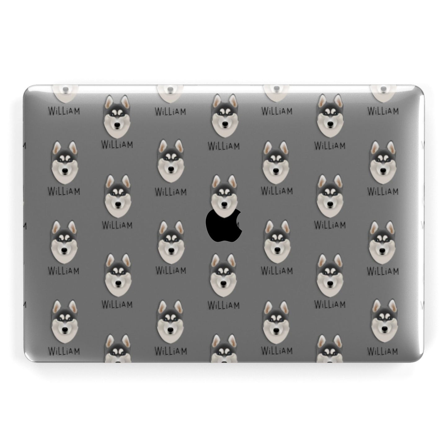 Siberian Husky Icon with Name Apple MacBook Case