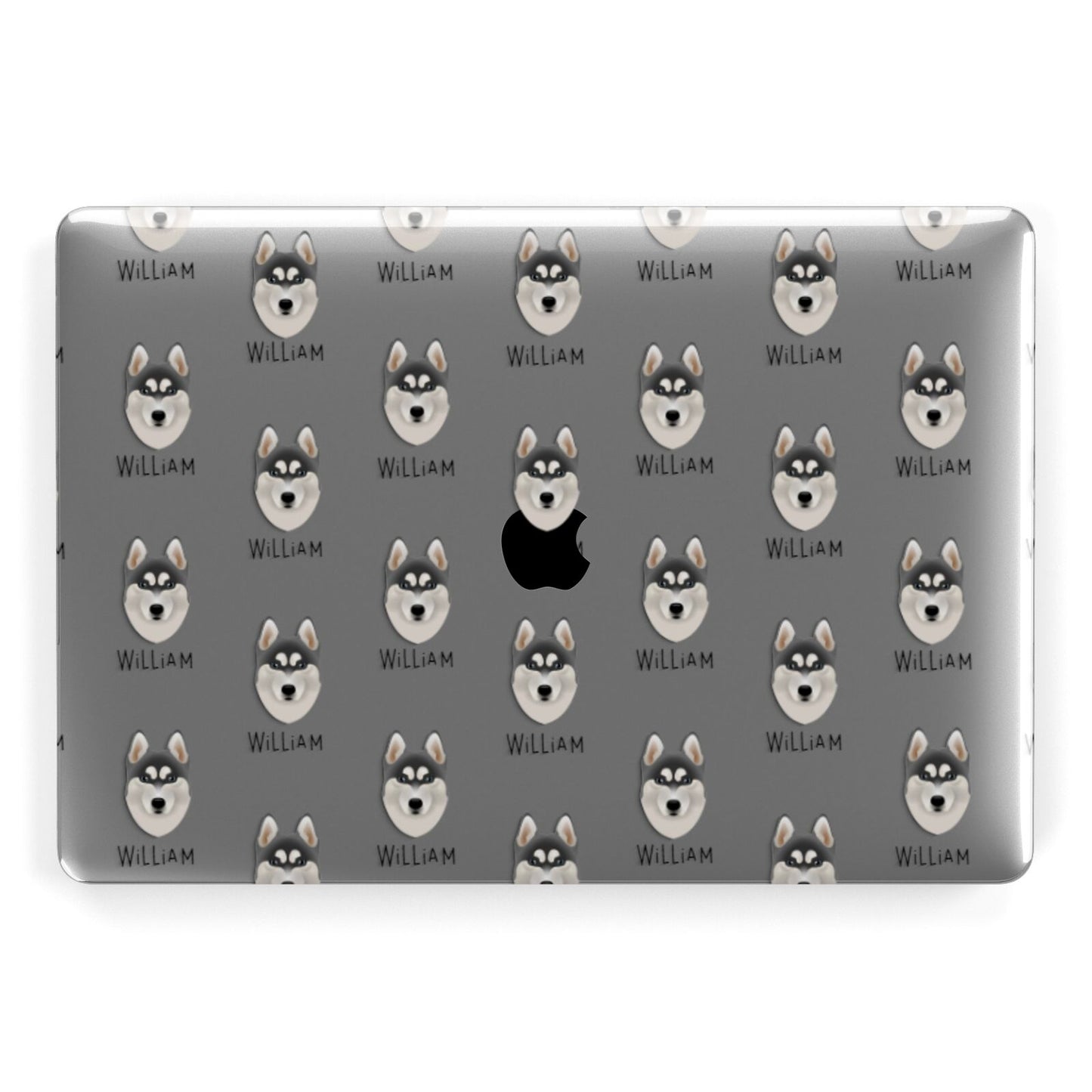 Siberian Husky Icon with Name Apple MacBook Case