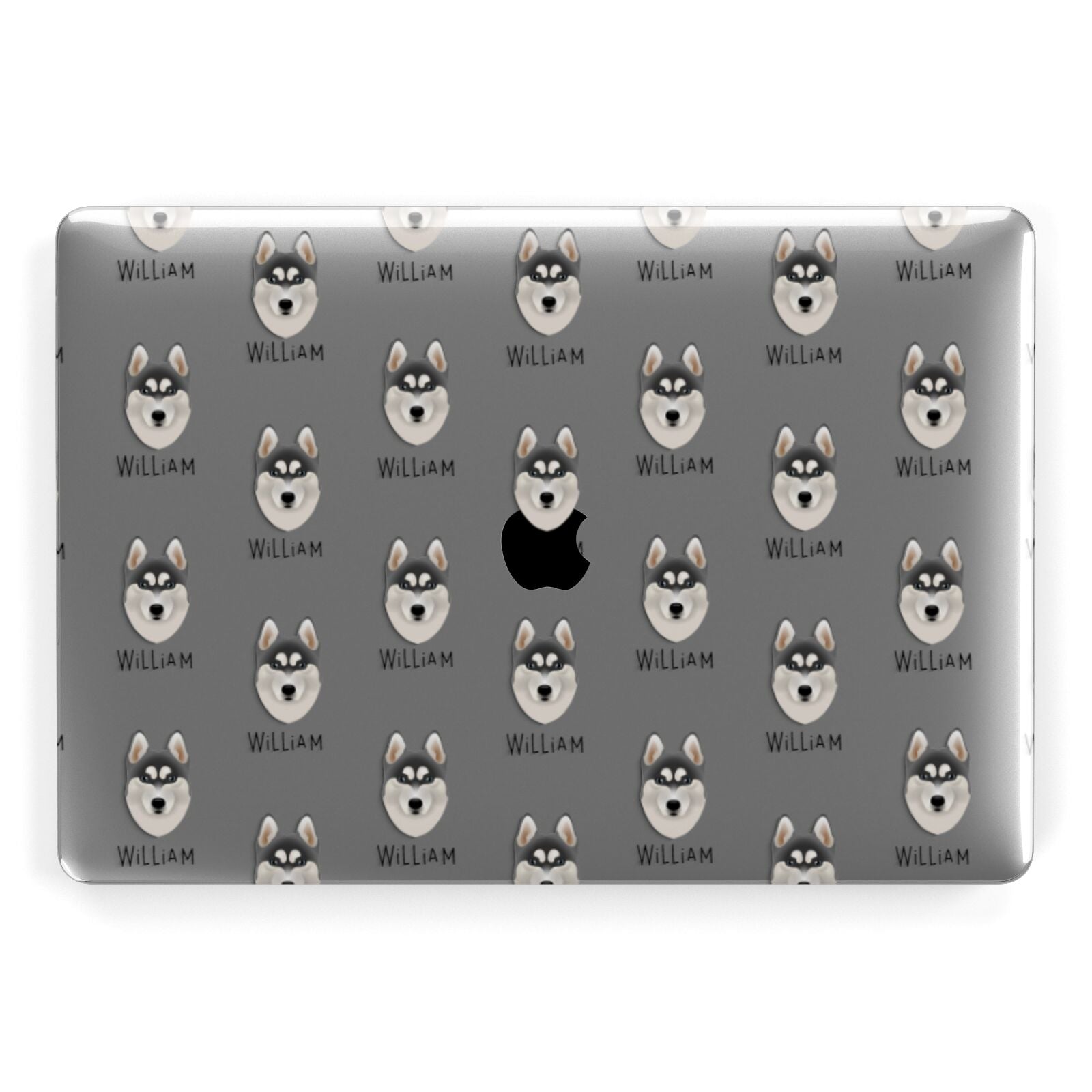 Siberian Husky Icon with Name Apple MacBook Case