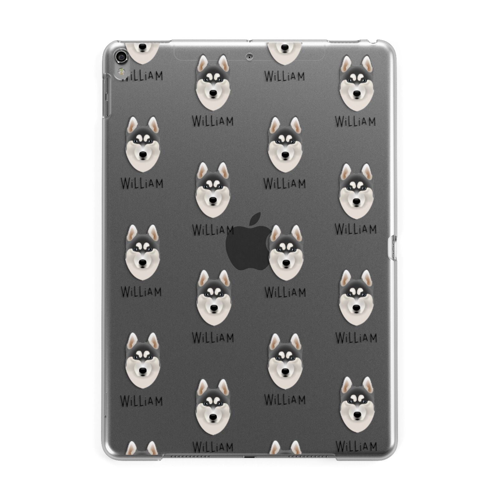 Siberian Husky Icon with Name Apple iPad Grey Case