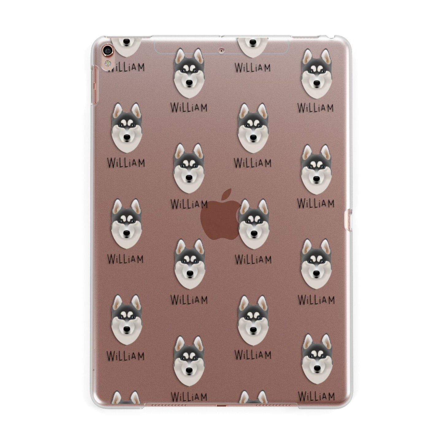 Siberian Husky Icon with Name Apple iPad Rose Gold Case