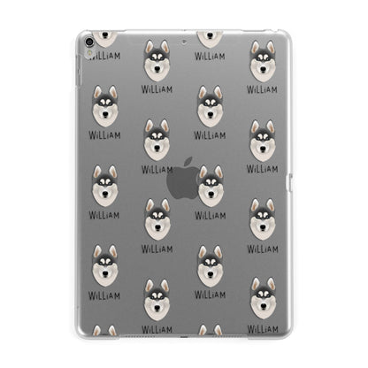 Siberian Husky Icon with Name Apple iPad Silver Case