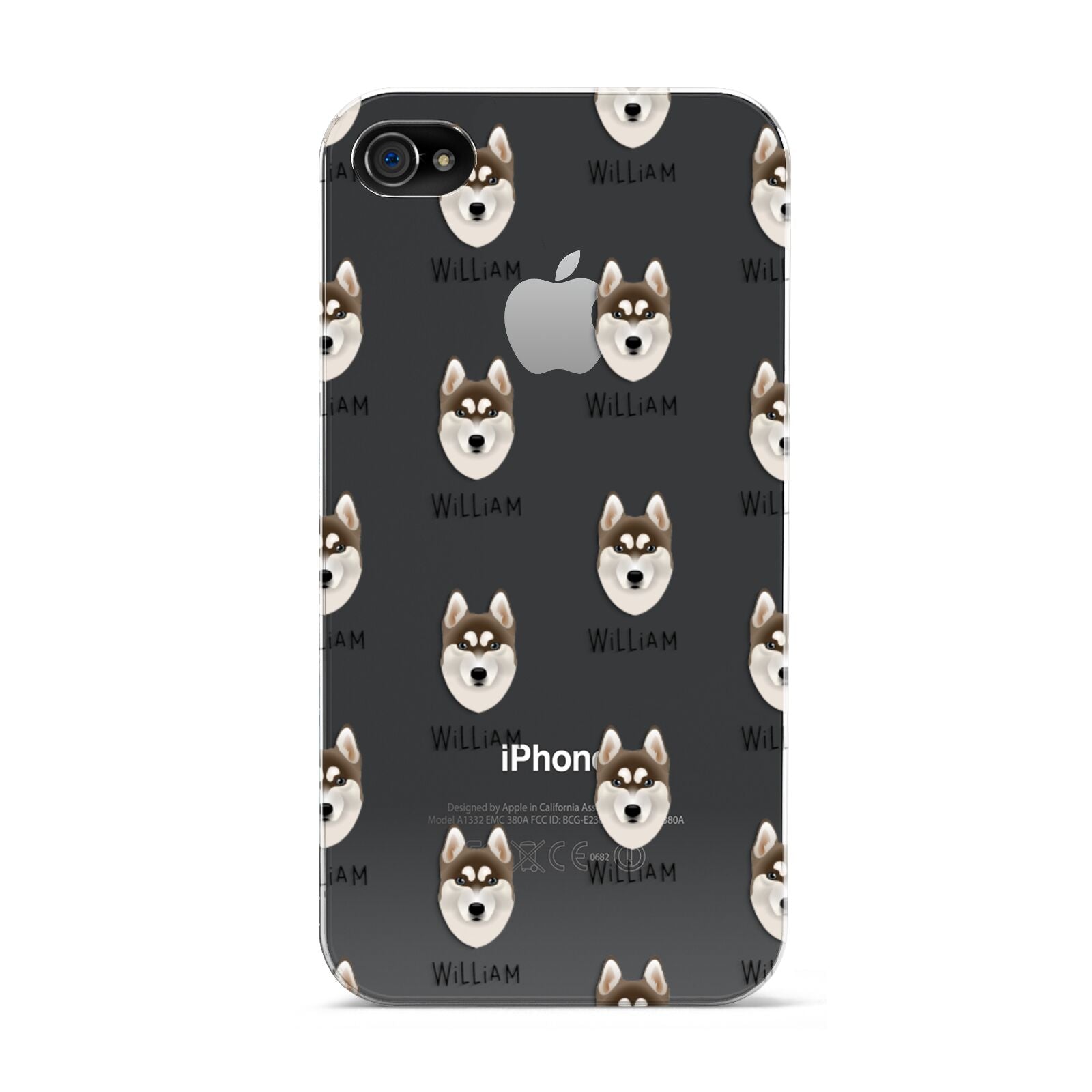 Siberian Husky Icon with Name Apple iPhone 4s Case