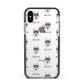 Siberian Husky Icon with Name Apple iPhone Xs Impact Case Black Edge on Silver Phone