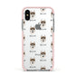 Siberian Husky Icon with Name Apple iPhone Xs Impact Case Pink Edge on Silver Phone
