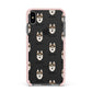 Siberian Husky Icon with Name Apple iPhone Xs Max Impact Case Pink Edge on Black Phone