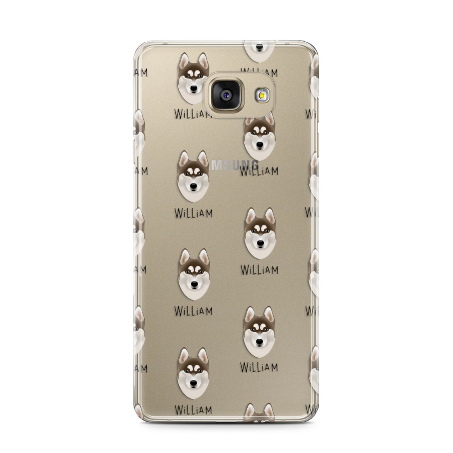 Siberian Husky Icon with Name Samsung Galaxy A7 2016 Case on gold phone