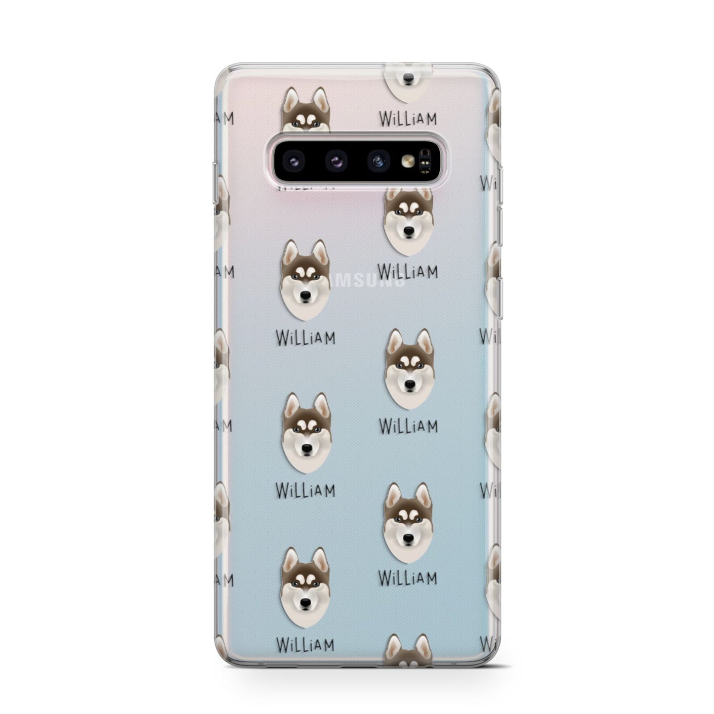Siberian Husky Icon with Name Samsung Galaxy S10 Case