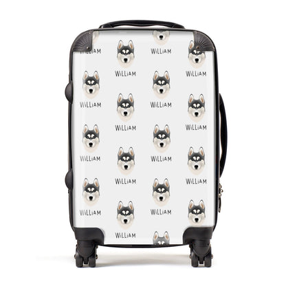 Siberian Husky Icon with Name Suitcase