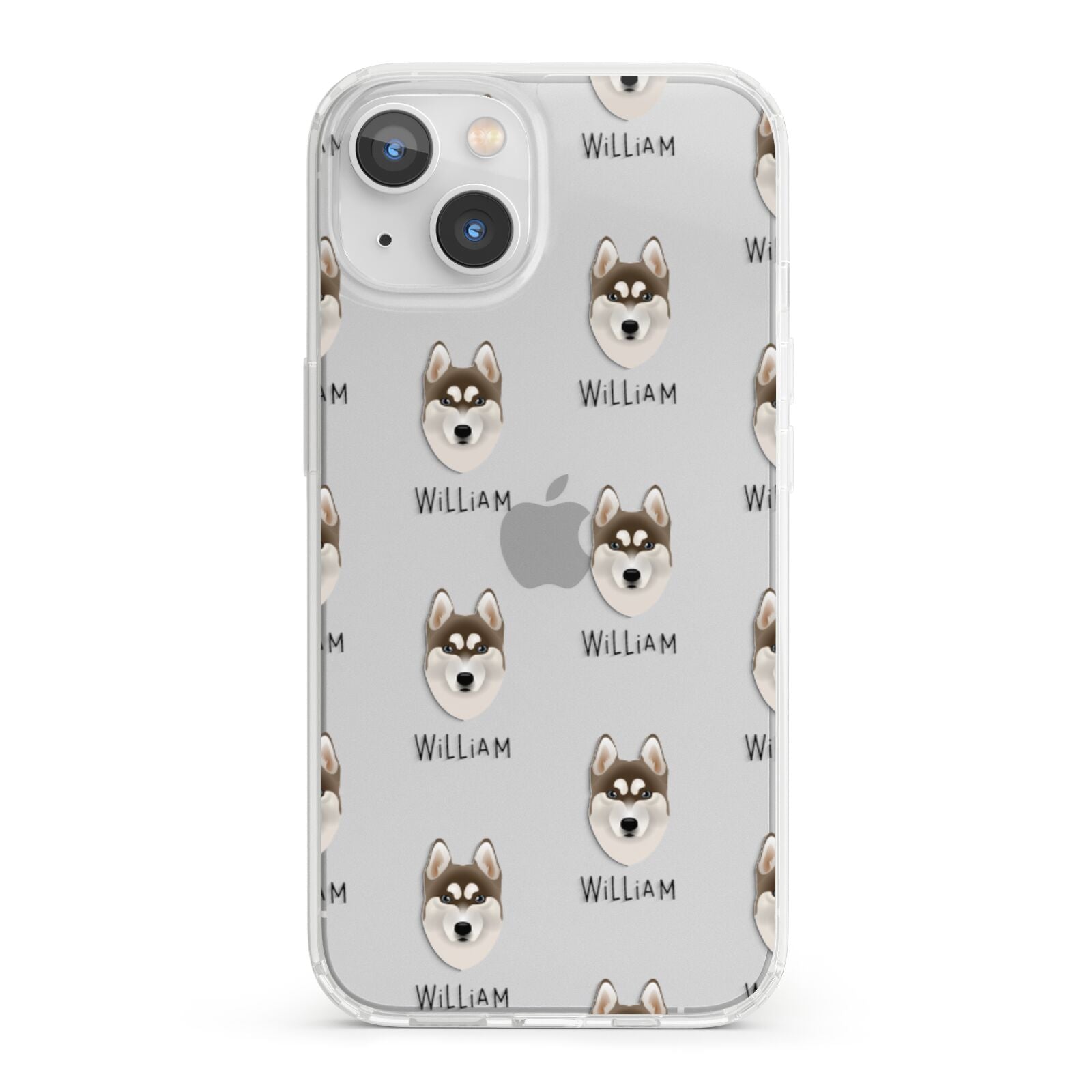 Siberian Husky Icon with Name iPhone 13 Clear Bumper Case