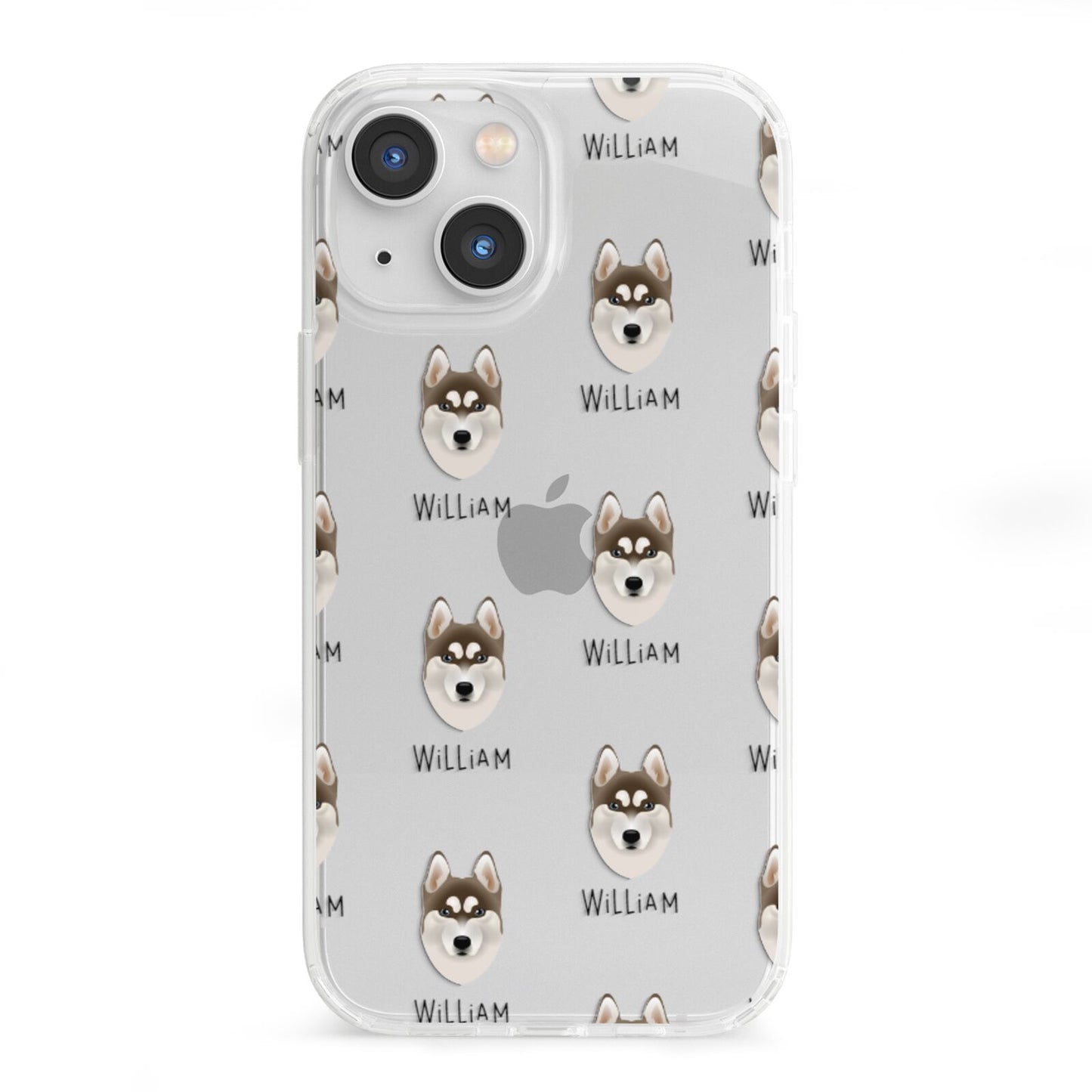 Siberian Husky Icon with Name iPhone 13 Mini Clear Bumper Case