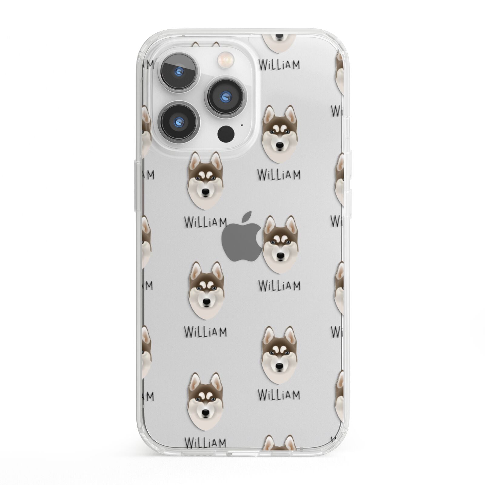 Siberian Husky Icon with Name iPhone 13 Pro Clear Bumper Case