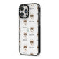 Siberian Husky Icon with Name iPhone 13 Pro Max Black Impact Case Side Angle on Silver phone