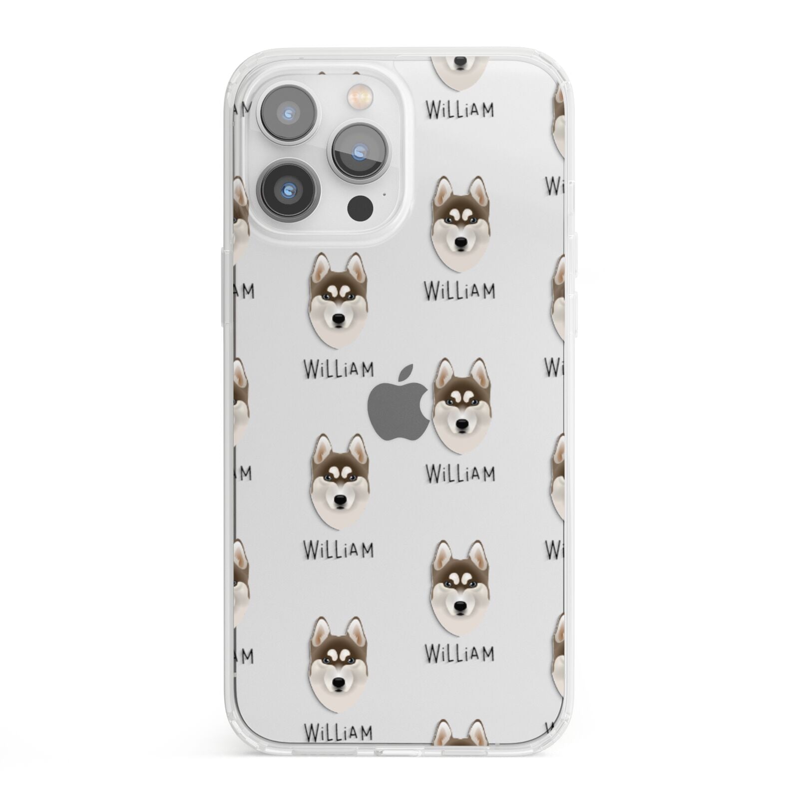 Siberian Husky Icon with Name iPhone 13 Pro Max Clear Bumper Case