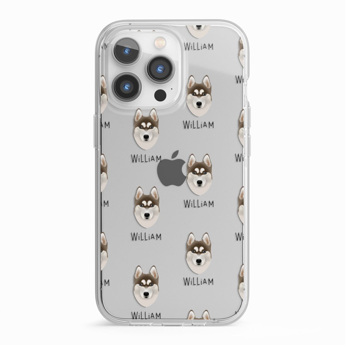 Siberian Husky Icon with Name iPhone 13 Pro TPU Impact Case with White Edges