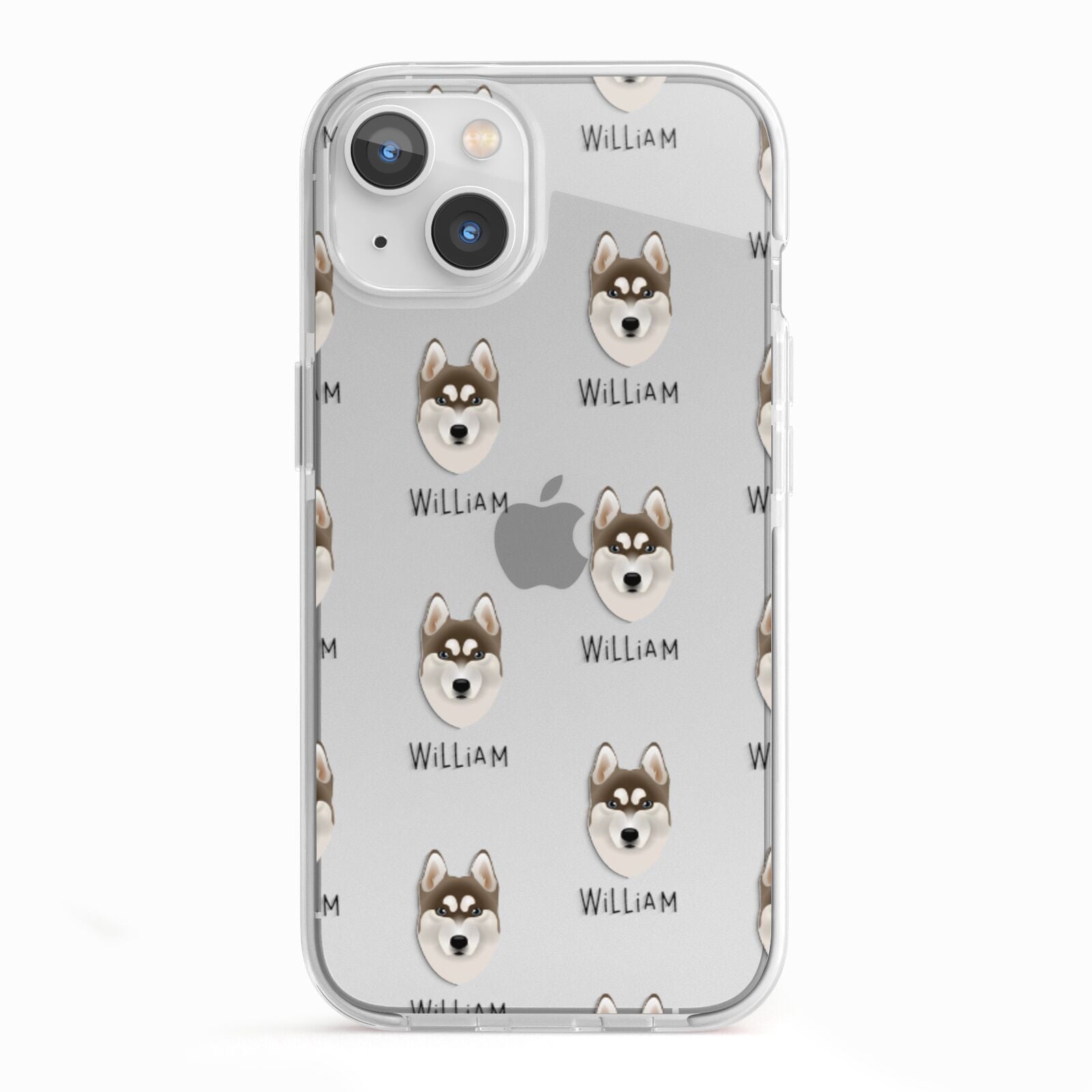 Siberian Husky Icon with Name iPhone 13 TPU Impact Case with White Edges
