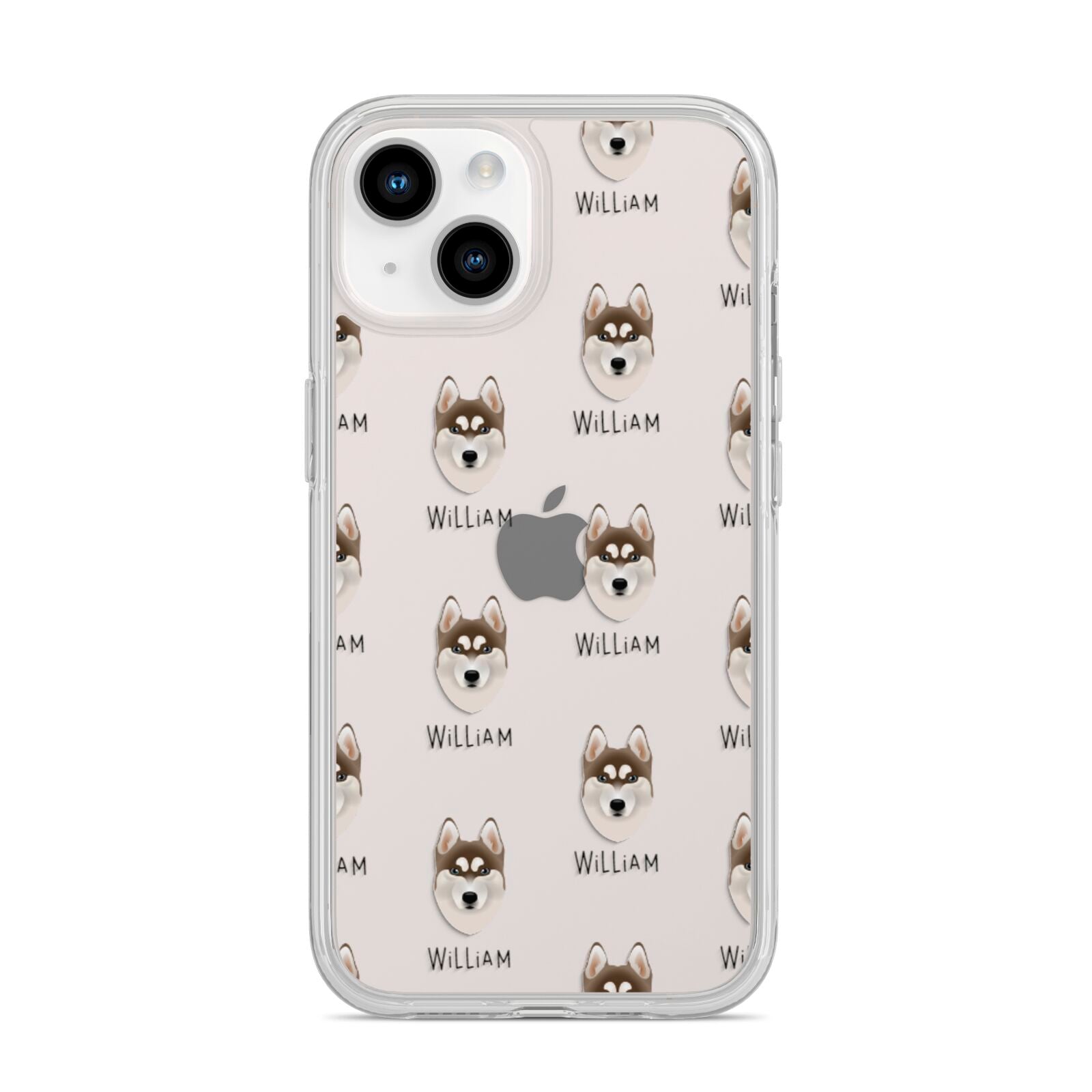 Siberian Husky Icon with Name iPhone 14 Clear Tough Case Starlight