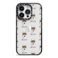 Siberian Husky Icon with Name iPhone 14 Pro Black Impact Case on Silver phone